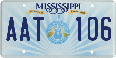 MS license plate AAT106