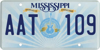 MS license plate AAT109