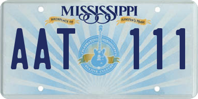 MS license plate AAT111