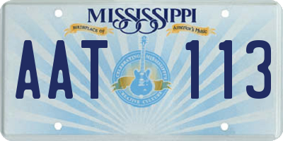 MS license plate AAT113