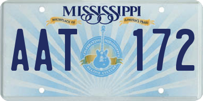 MS license plate AAT172