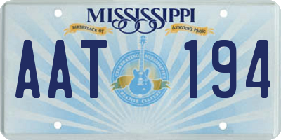 MS license plate AAT194