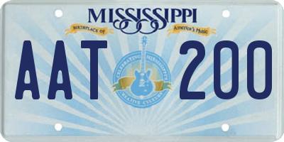 MS license plate AAT200