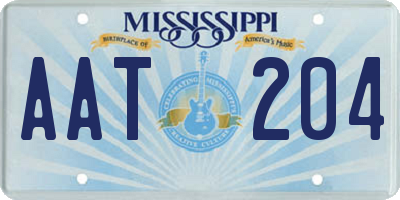 MS license plate AAT204