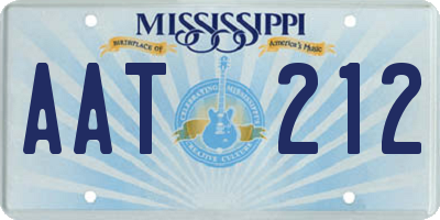 MS license plate AAT212