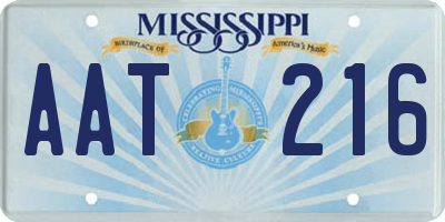 MS license plate AAT216