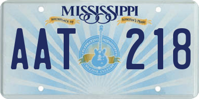 MS license plate AAT218