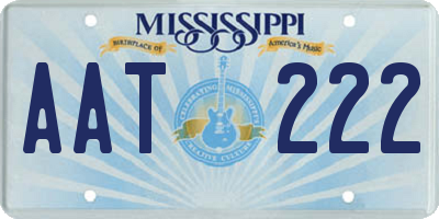 MS license plate AAT222