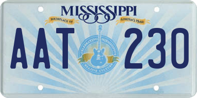 MS license plate AAT230