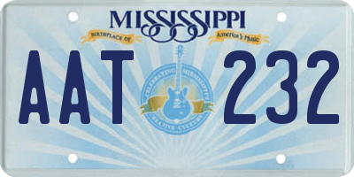 MS license plate AAT232