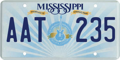 MS license plate AAT235