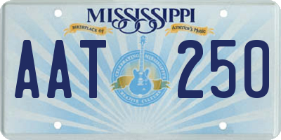 MS license plate AAT250