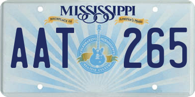 MS license plate AAT265