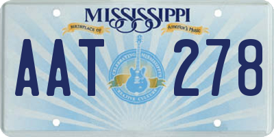 MS license plate AAT278