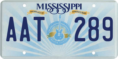 MS license plate AAT289