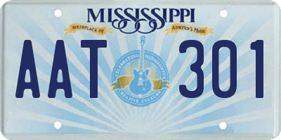 MS license plate AAT301