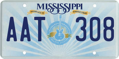 MS license plate AAT308