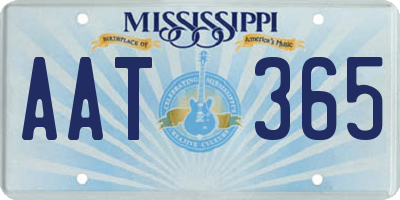 MS license plate AAT365