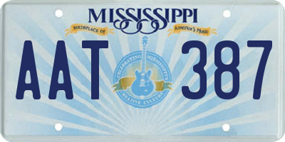 MS license plate AAT387