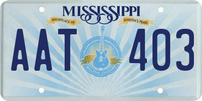 MS license plate AAT403