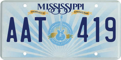 MS license plate AAT419