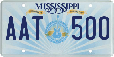 MS license plate AAT500