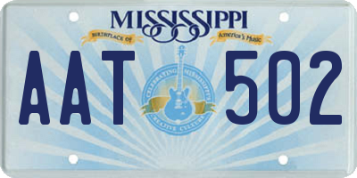 MS license plate AAT502