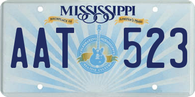 MS license plate AAT523