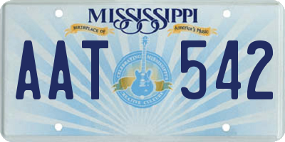 MS license plate AAT542