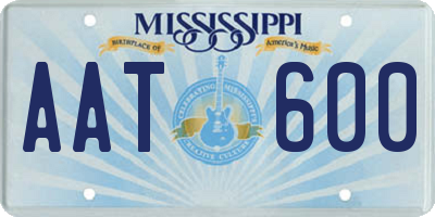 MS license plate AAT600