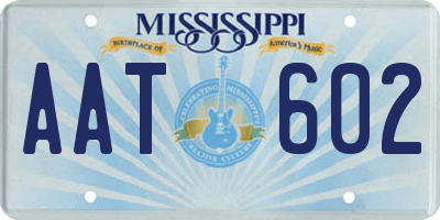 MS license plate AAT602