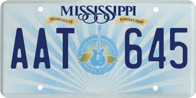 MS license plate AAT645