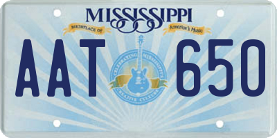 MS license plate AAT650