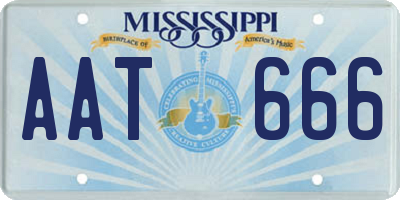 MS license plate AAT666