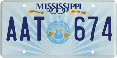 MS license plate AAT674