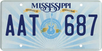 MS license plate AAT687