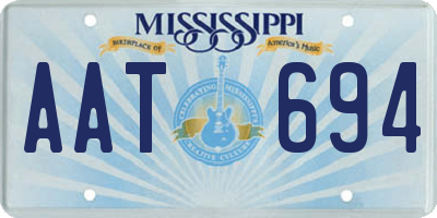 MS license plate AAT694