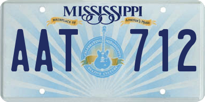 MS license plate AAT712