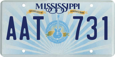 MS license plate AAT731