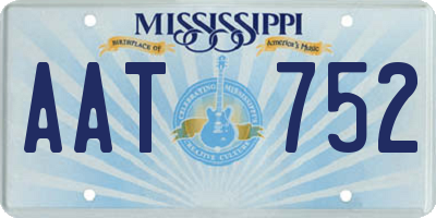 MS license plate AAT752