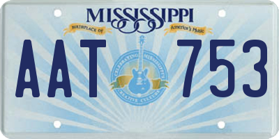 MS license plate AAT753