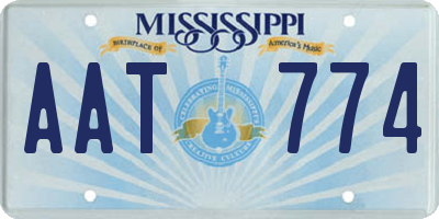 MS license plate AAT774