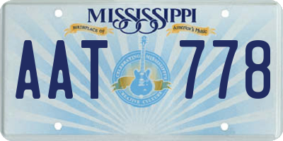 MS license plate AAT778