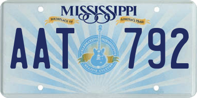 MS license plate AAT792