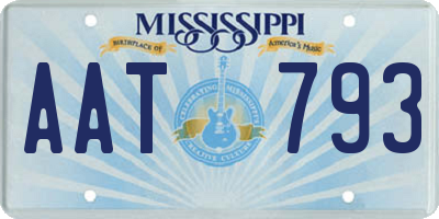 MS license plate AAT793