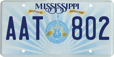 MS license plate AAT802