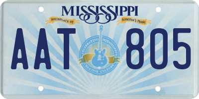 MS license plate AAT805