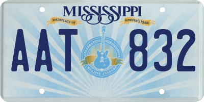 MS license plate AAT832