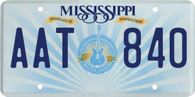 MS license plate AAT840