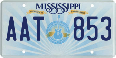 MS license plate AAT853